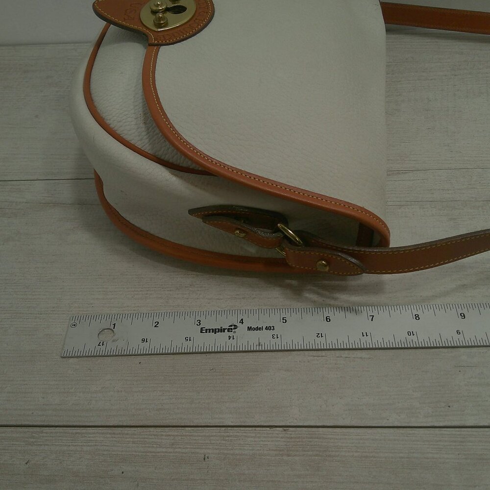 Vintage Dooney & Bourke Cavalry/Saddle Crossbody Bag Bone Leather Bag Pocketbook - Picture 8 of 14